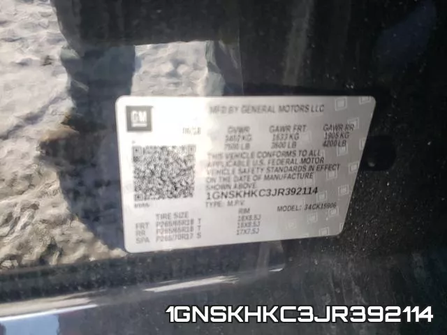 1GNSKHKC3JR392114 фото 2