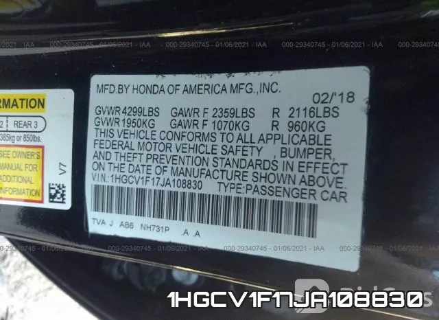 1HGCV1F17JA108830 фото 9