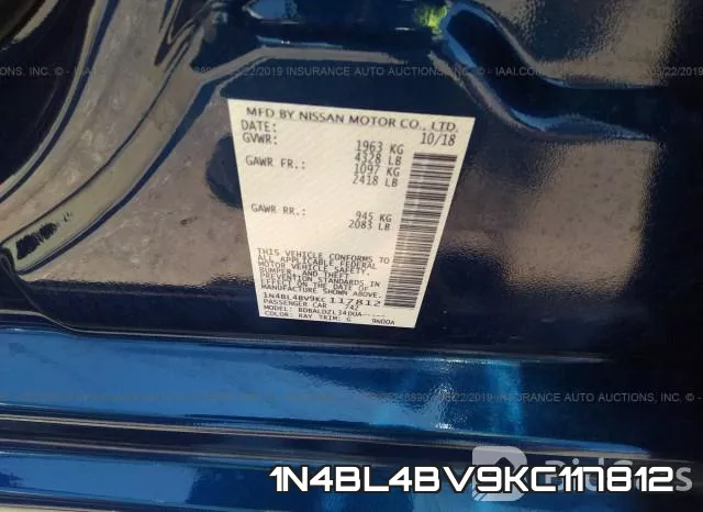 1N4BL4BV9KC117812 фото 10