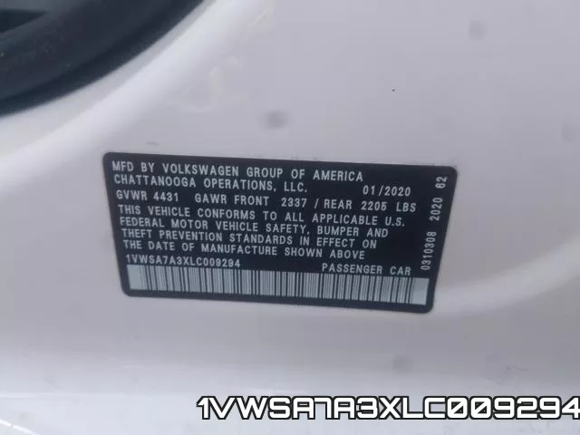 1VWSA7A3XLC009294 фото 2