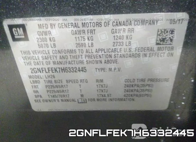 2GNFLFEK7H6332445 фото 7