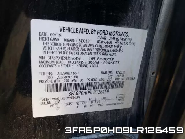 3FA6P0HD9LR126459 фото 2