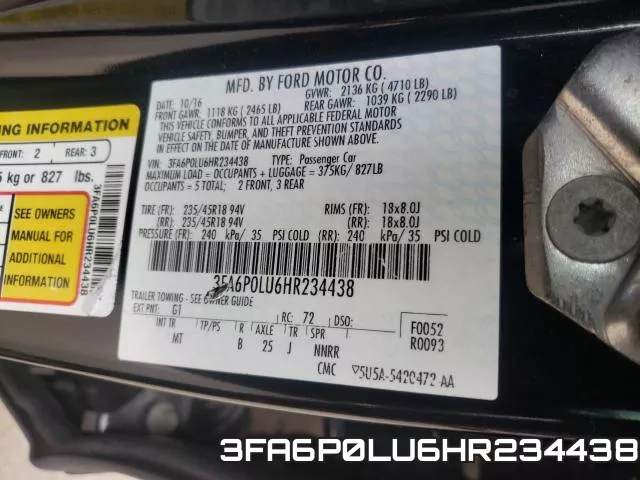 3FA6P0LU6HR234438 фото 2