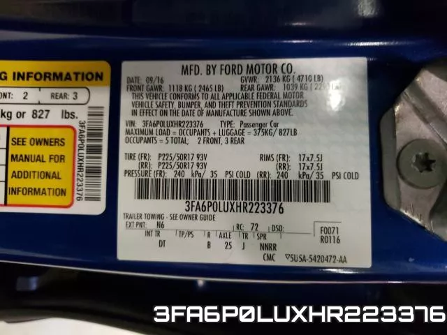 3FA6P0LUXHR223376 фото 2