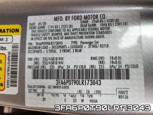 3FA6P0T90LR173043 фото 2