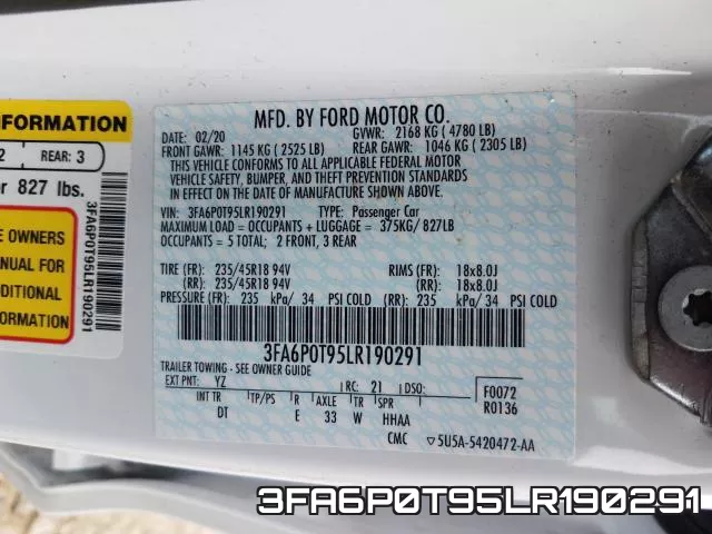 3FA6P0T95LR190291 фото 2
