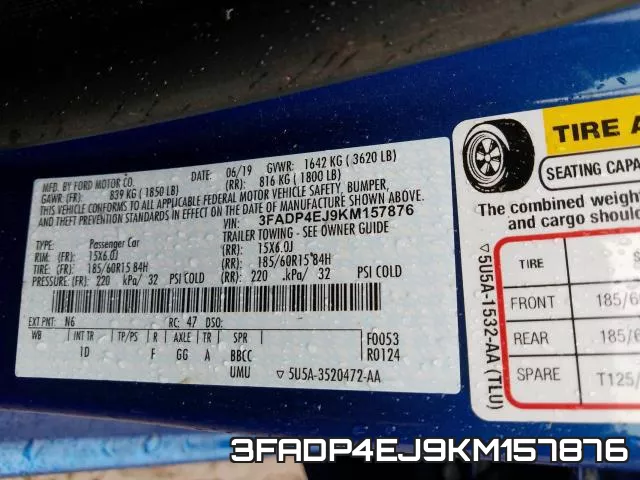 3FADP4EJ9KM157876 фото 2