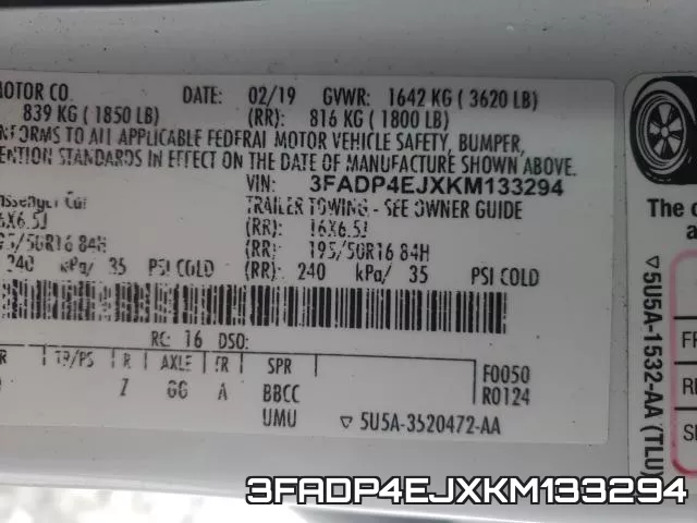 3FADP4EJXKM133294 фото 2