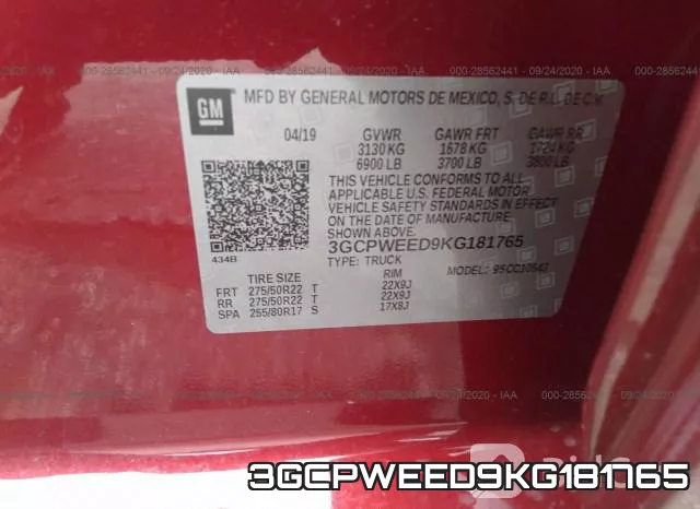 3GCPWEED9KG181765 фото 9