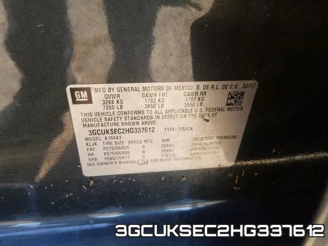 3GCUKSEC2HG337612 фото 2