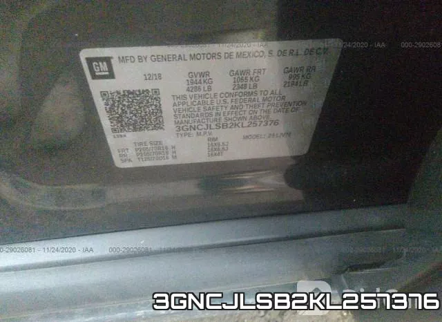3GNCJLSB2KL257376 фото 10