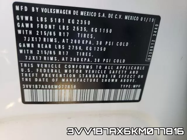 3VV1B7AX6KM077816 фото 2