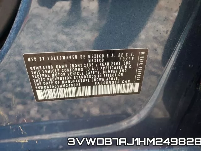 3VWDB7AJ1HM249828 фото 2