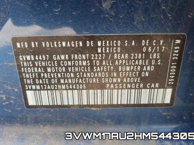 3VWM17AU2HM544305 фото 2