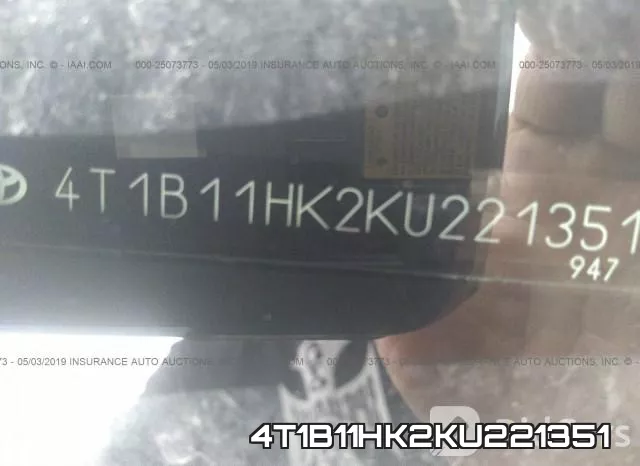 4T1B11HK2KU221351 фото 10