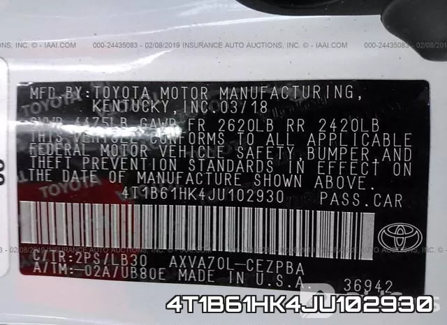 4T1B61HK4JU102930 фото 10