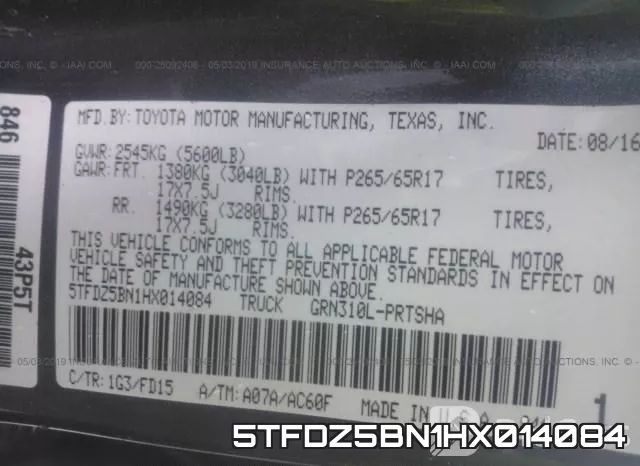 5TFDZ5BN1HX014084 фото 10