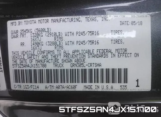 5TFSZ5AN4JX151700 фото 10