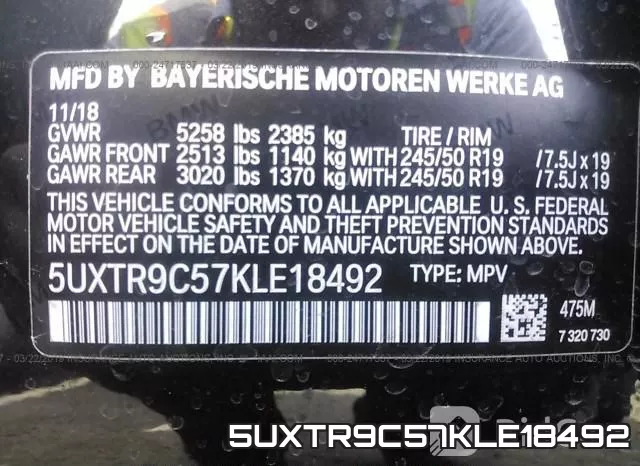 5UXTR9C57KLE18492 фото 10