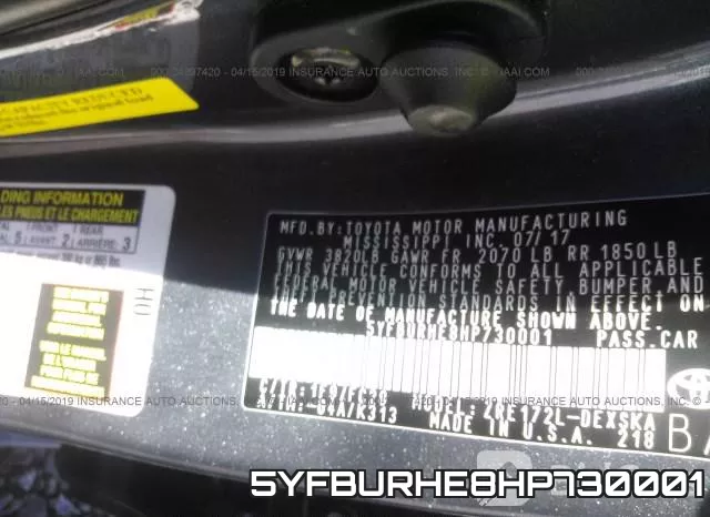 5YFBURHE8HP730001 фото 10