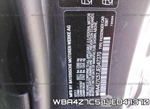 WBA4Z7C57JED47370 фото 10