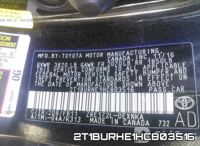 2T1BURHE1HC803516 фото 10