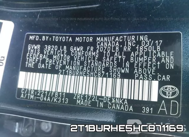 2T1BURHE5HC871169 фото 10