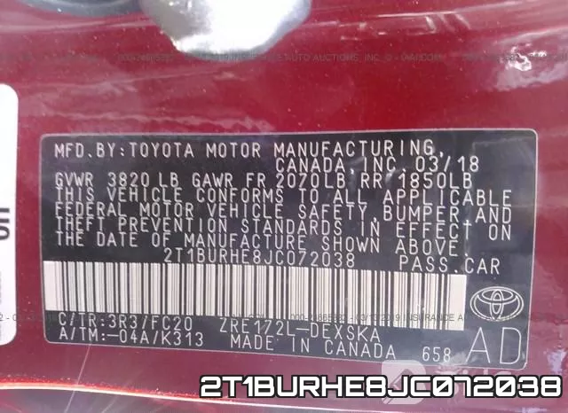 2T1BURHE8JC072038 фото 10