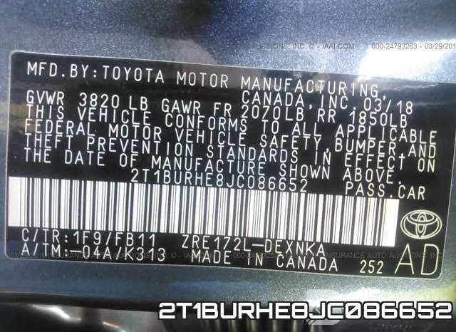 2T1BURHE8JC086652 фото 10