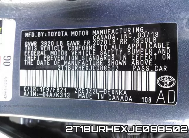 2T1BURHEXJC088502 фото 10