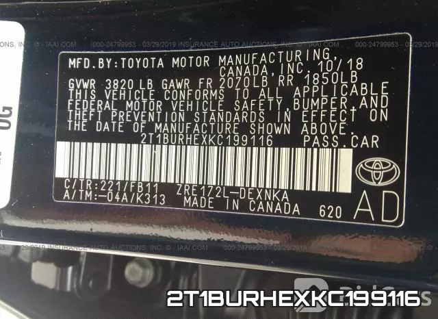 2T1BURHEXKC199116 фото 10