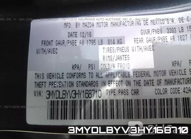 3MYDLBYV3HY168710 фото 10