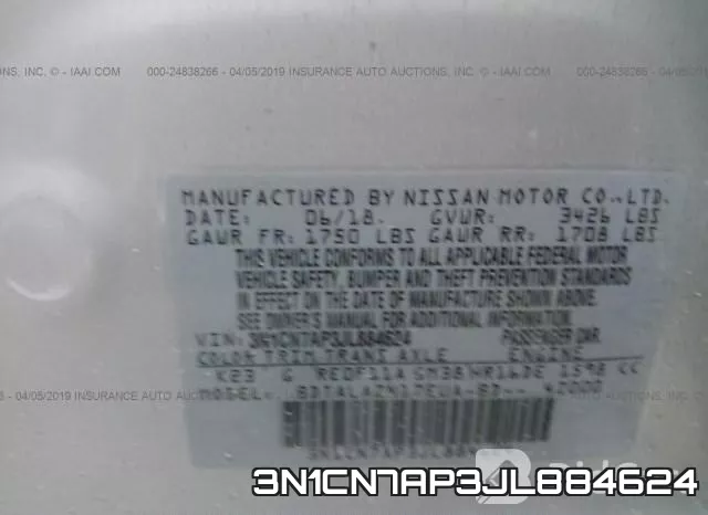 3N1CN7AP3JL884624 фото 10
