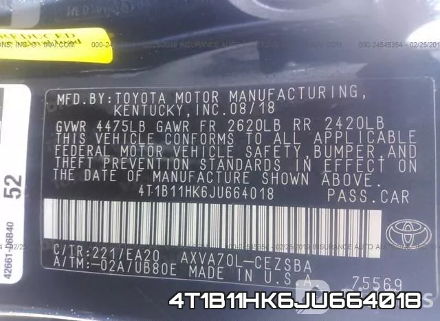 4T1B11HK6JU664018 фото 9