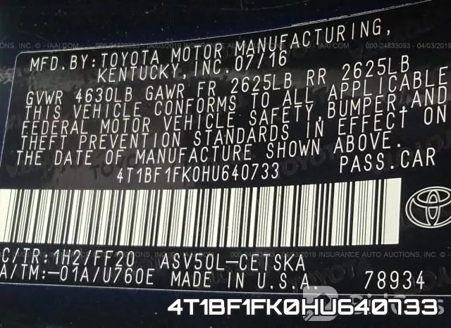 4T1BF1FK0HU640733 фото 10