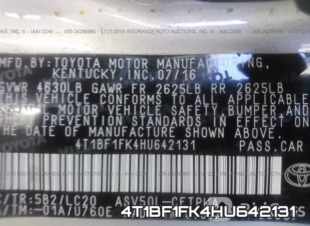 4T1BF1FK4HU642131 фото 10