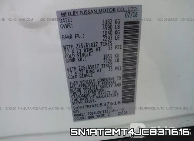5N1AT2MT4JC837616 фото 10