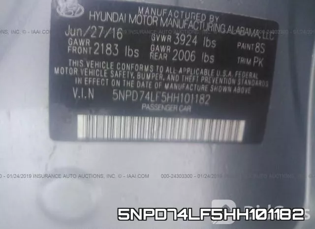 5NPD74LF5HH101182 фото 10