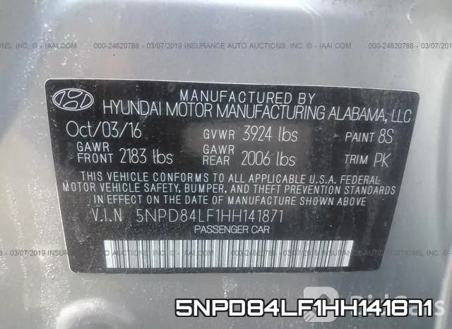 5NPD84LF1HH141871 фото 10