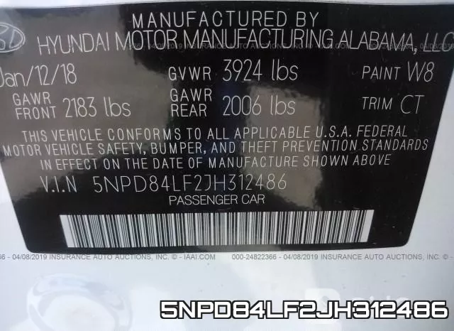 5NPD84LF2JH312486 фото 10