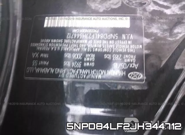 5NPD84LF2JH344712 фото 10
