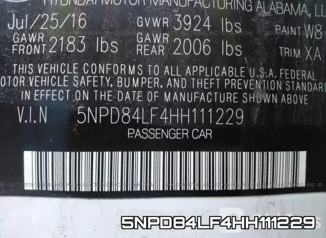 5NPD84LF4HH111229 фото 10