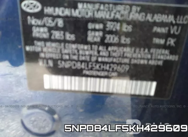 5NPD84LF5KH429609 фото 9