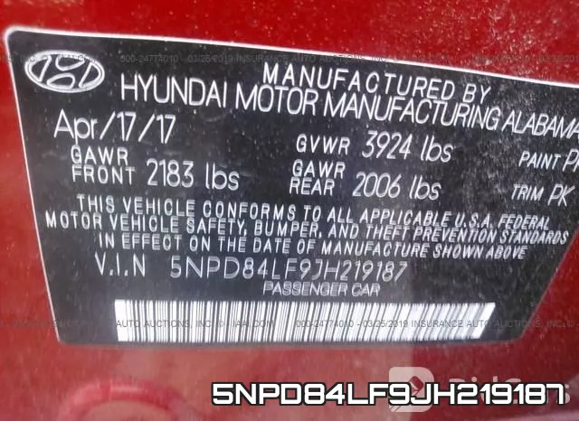 5NPD84LF9JH219187 фото 10
