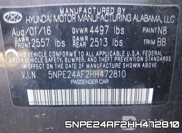 5NPE24AF2HH472810 фото 10