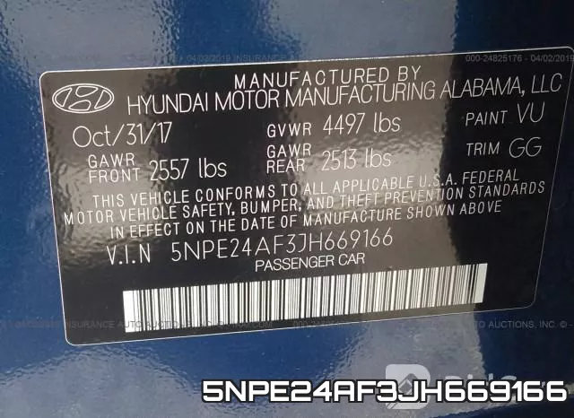 5NPE24AF3JH669166 фото 10