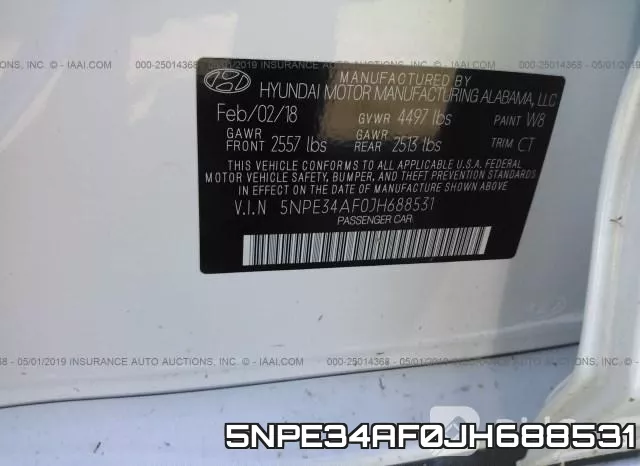 5NPE34AF0JH688531 фото 9