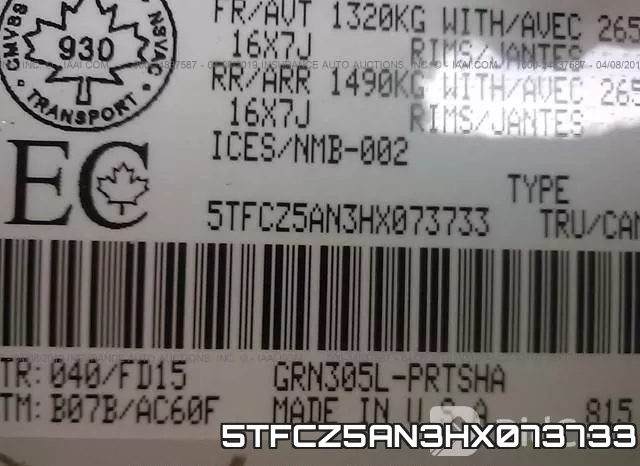 5TFCZ5AN3HX073733 фото 10