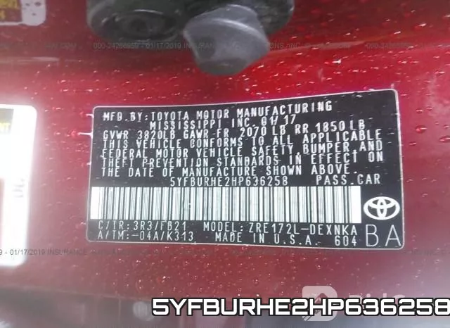 5YFBURHE2HP636258 фото 10