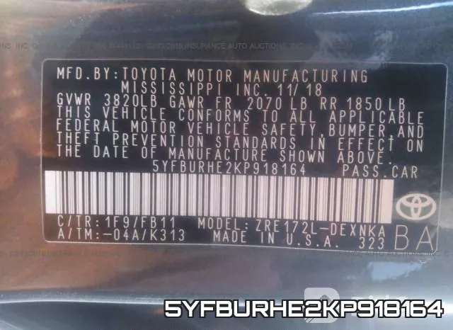 5YFBURHE2KP918164 фото 10